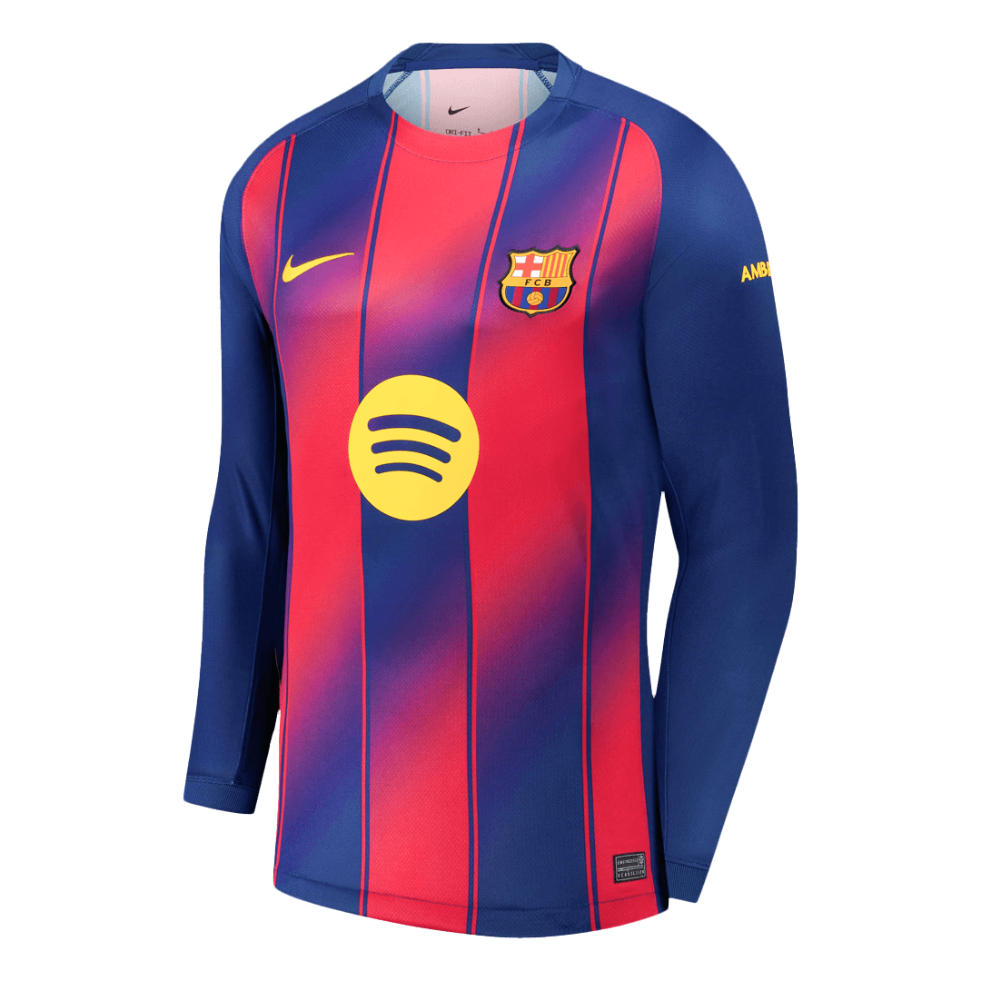 Barcelona Tröja 2025/26 Hemma Långärmad Röd & Blå