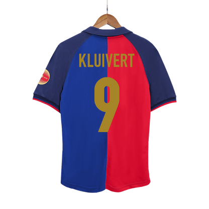 KLUIVERT #9 Barcelona Hemmatröja 1999/00 Retro Tröja
 Röd & Blå - 100-årsjubileum