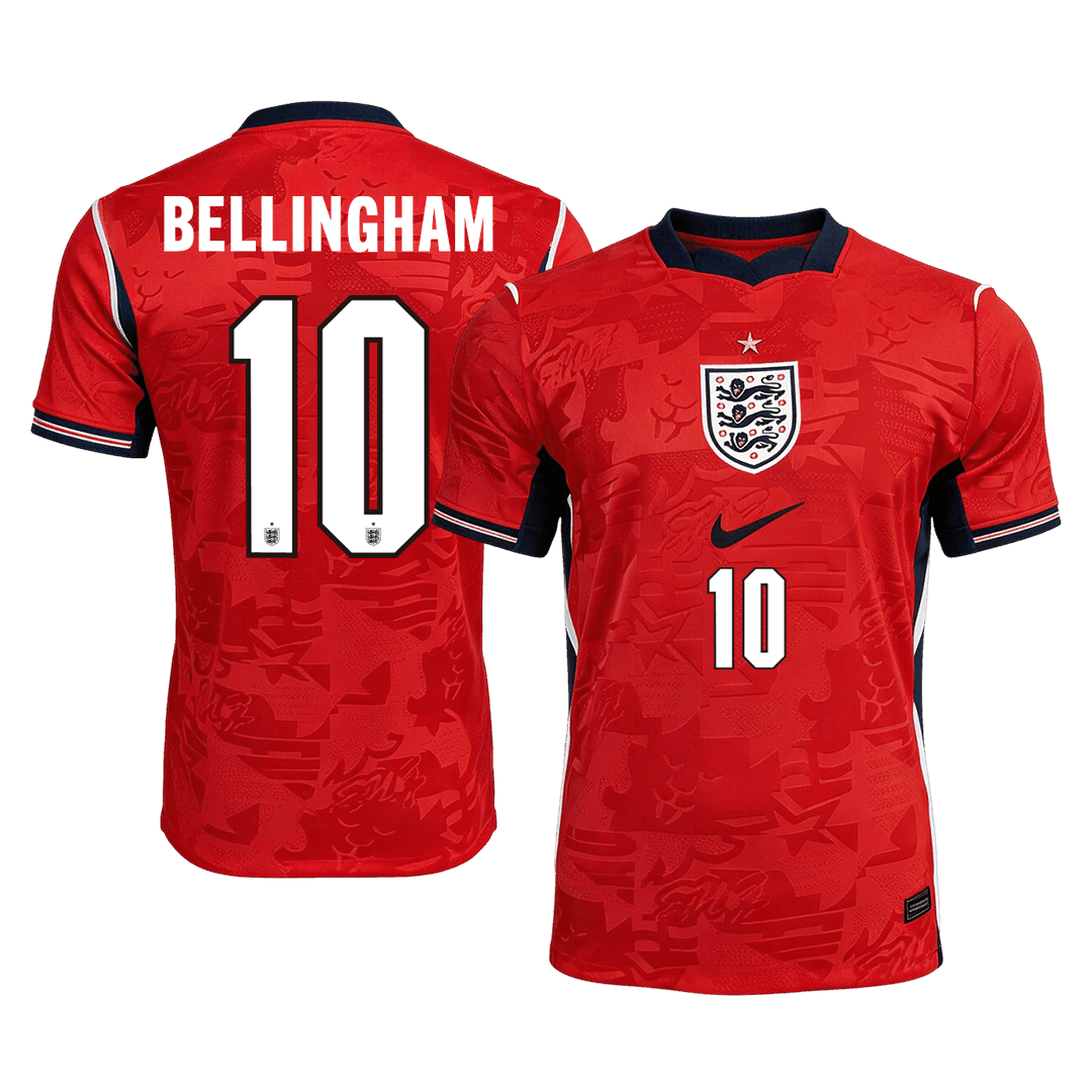England Tröja BELLINGHAM #10 2026 Borta Autentisk Röd