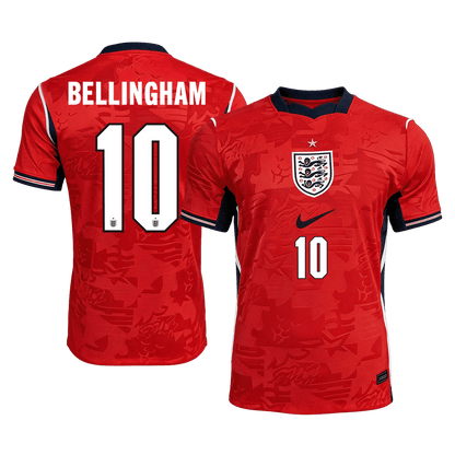 England Tröja BELLINGHAM #10 2026 Borta Autentisk Röd