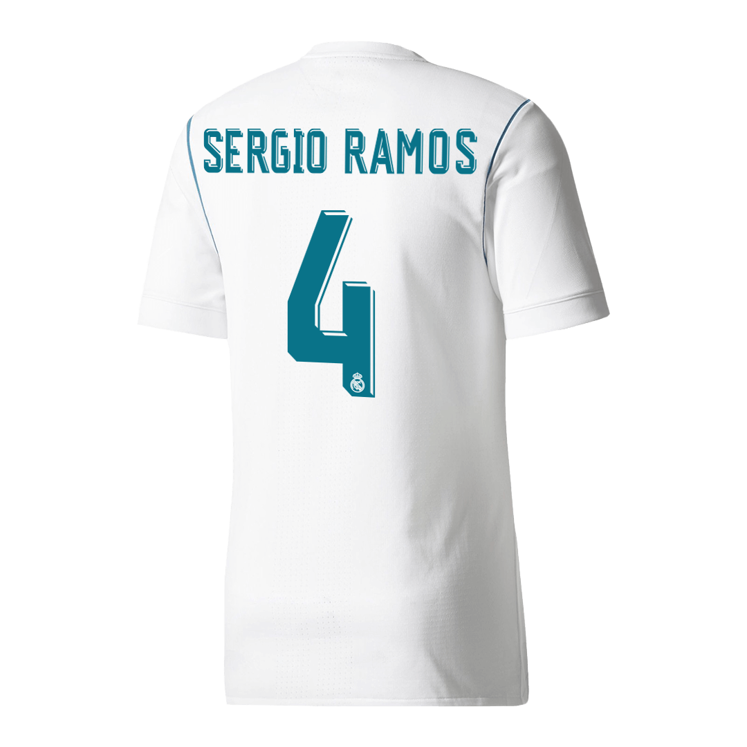 SERGIO RAMOS #4 Real Madrid Hemmatröja 2017/18 Retro Tröja
 Vit