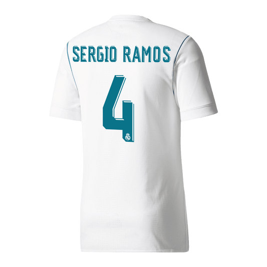 SERGIO RAMOS #4 Real Madrid Hemmatröja 2017/18 Retro Tröja
 Vit