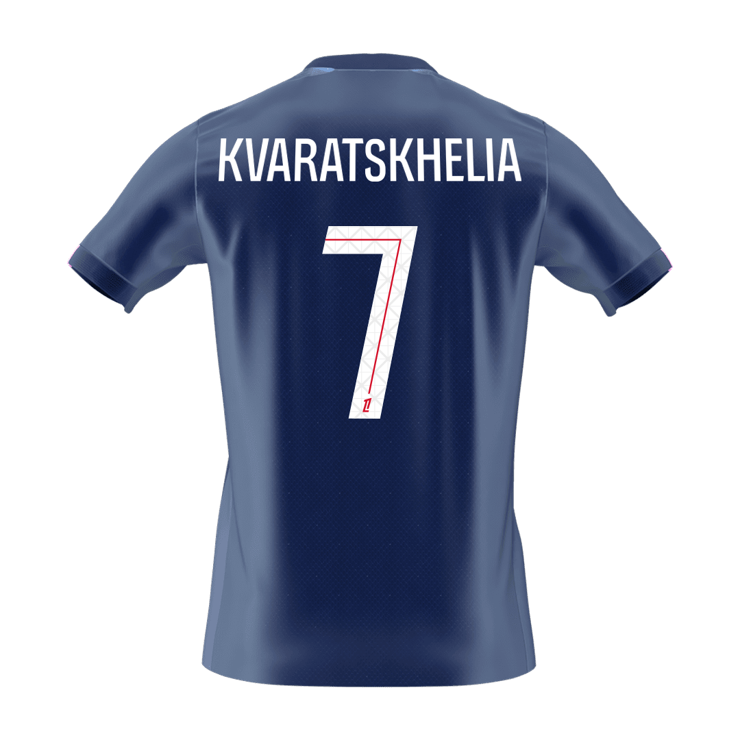 KVARATSKHELIA #7 PSG Tröja 2025/26 Hemma Premium Mörkblå-8