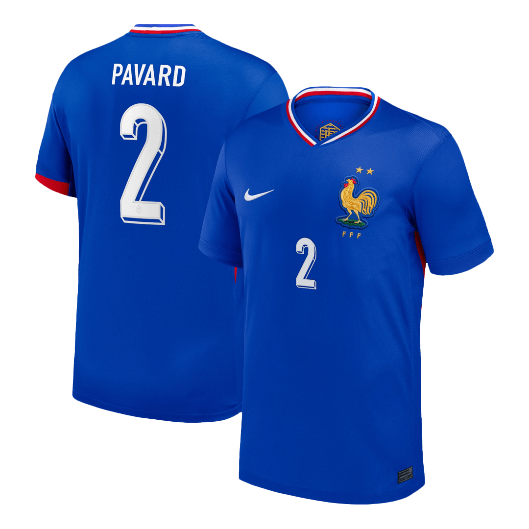 Frankrike Tröja PAVARD #2 Euro 2024 Hemma Blå