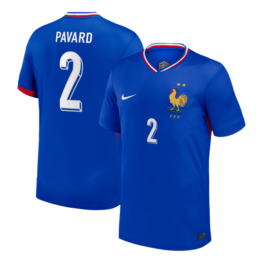 Frankrike Tröja PAVARD #2 Euro 2024 Hemma Blå