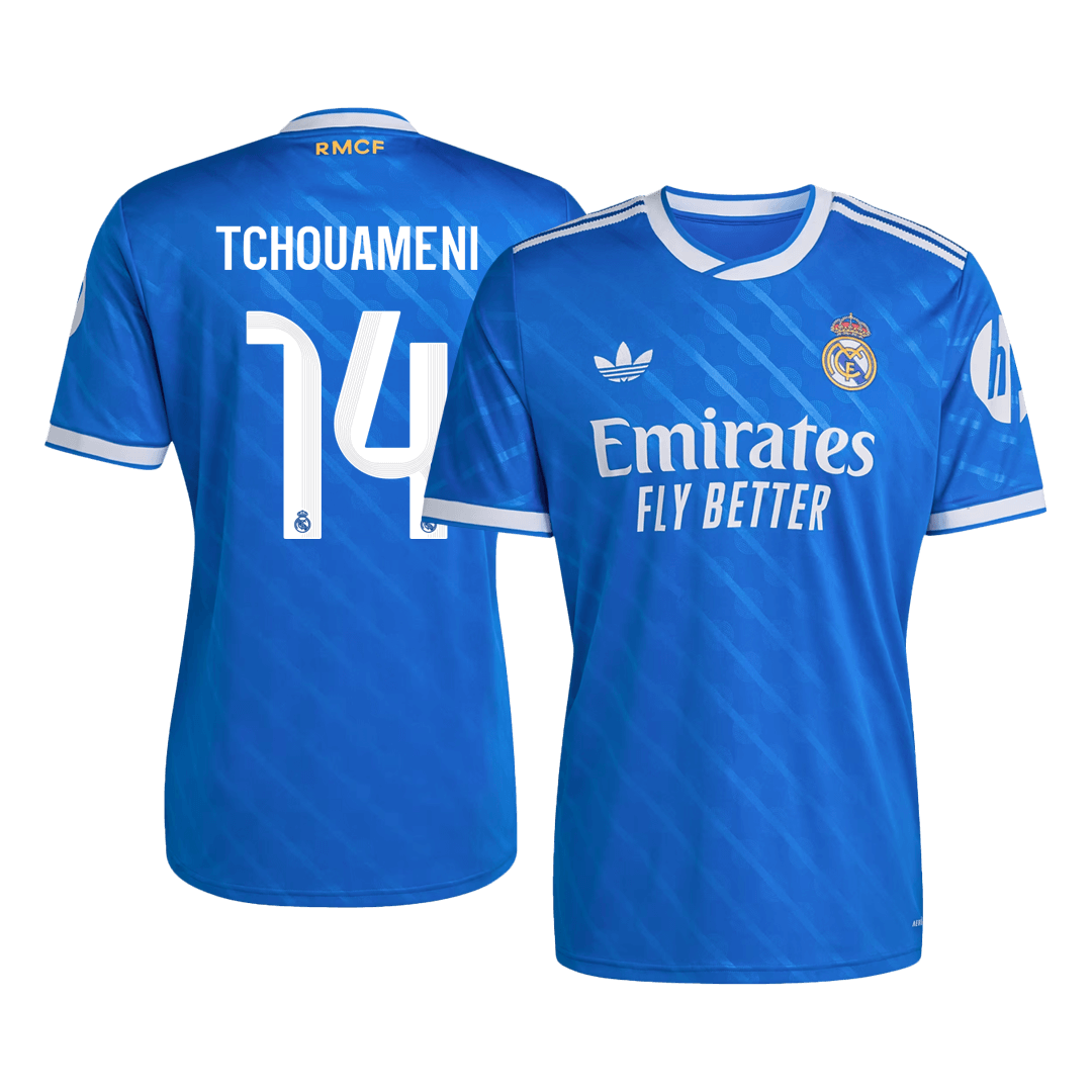 Real Madrid Tröja TCHOUAMENI #14 2025/26 Tredje Blå