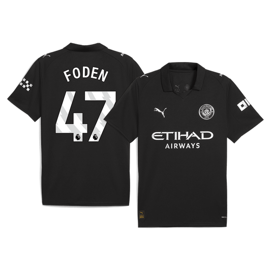 Manchester City Tröja FODEN #47 2025/26 Borta Svart