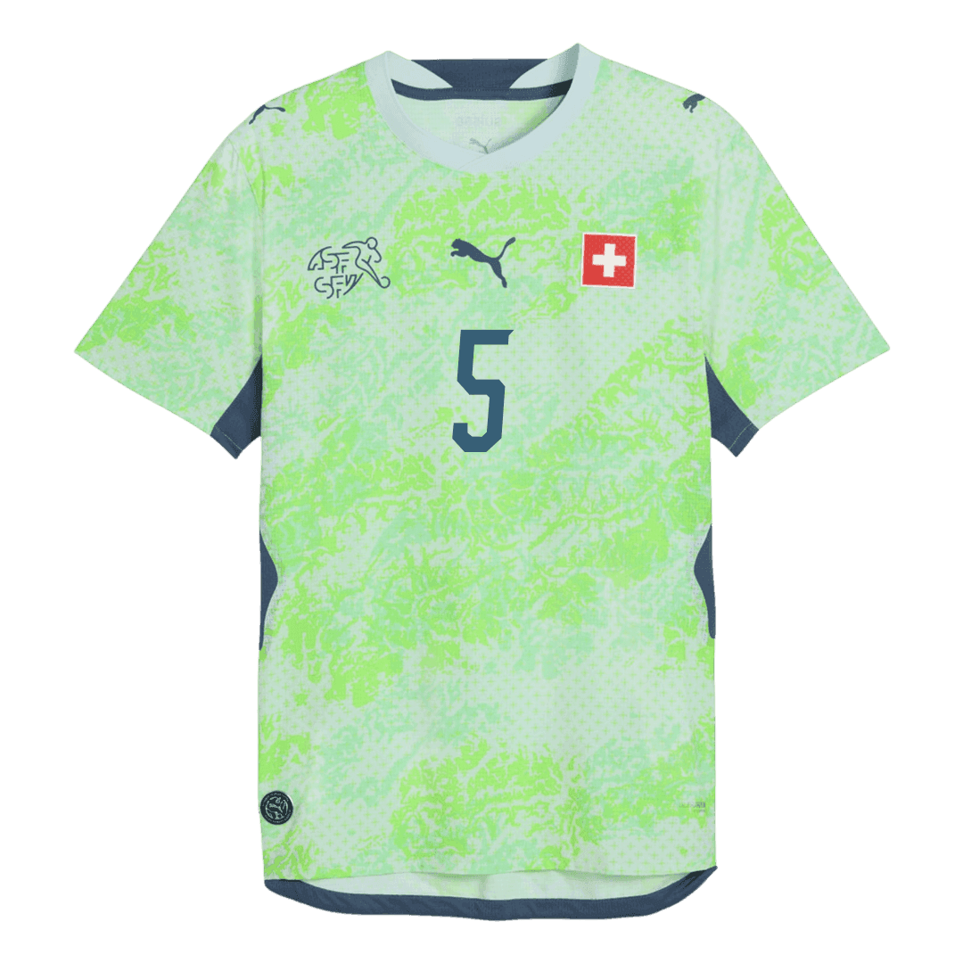 Schweiz Tröja AKANJI #5 2026 Borta Grön-10