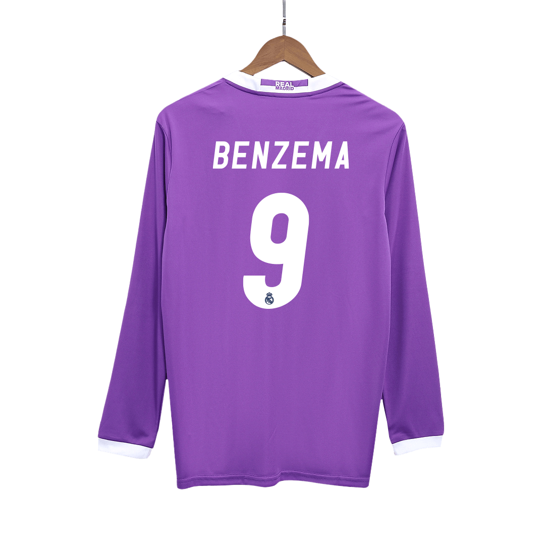 BENZEMA #9 Real Madrid Bortatröja 2016/17 Retro Tröja
 Lila