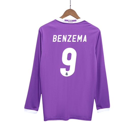 BENZEMA #9 Real Madrid Bortatröja 2016/17 Retro Tröja
 Lila