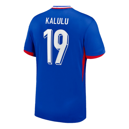 Frankrike Tröja KALULU #19 Euro 2024 Hemma Blå-7