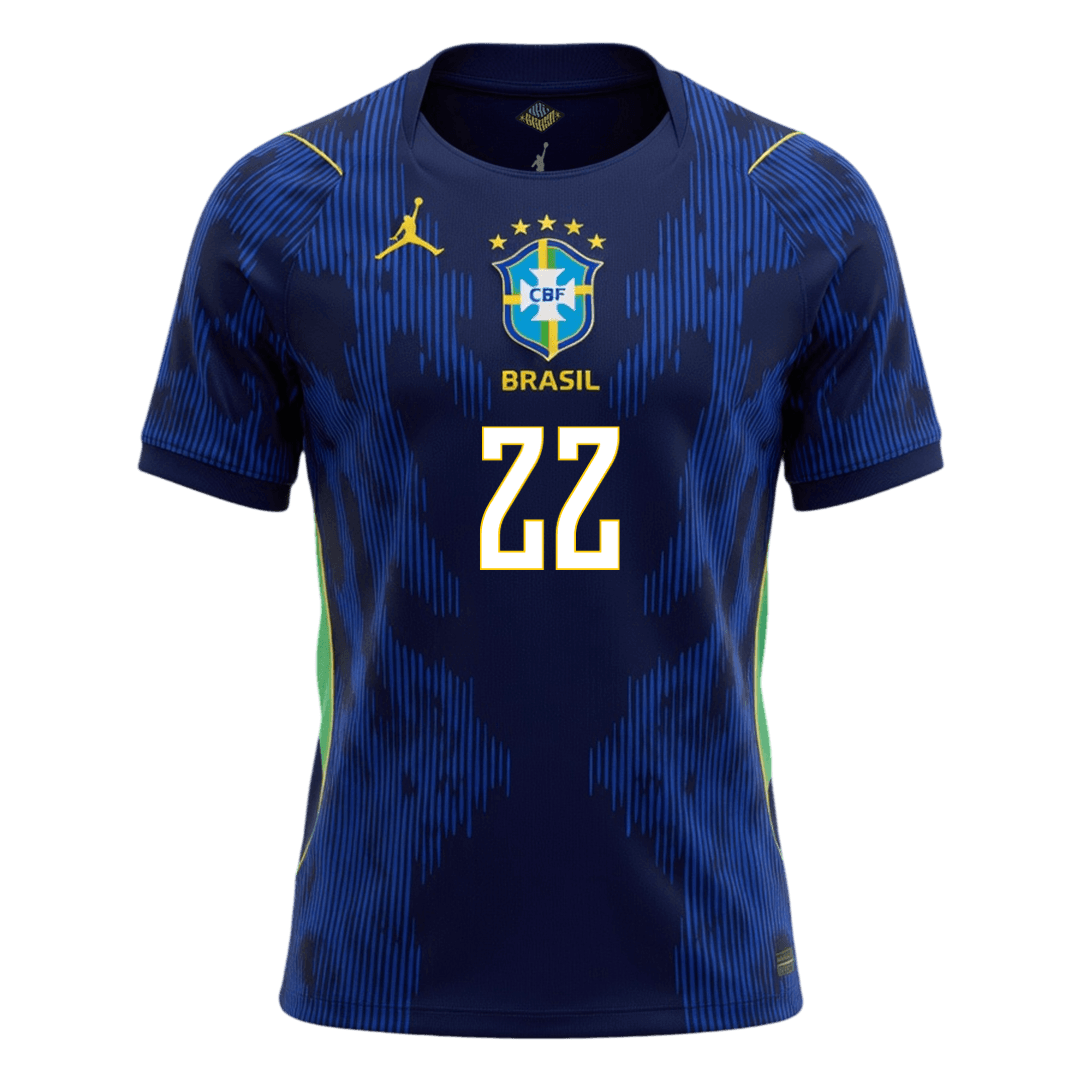 Brasilien Tröja JOÃO PEDRO #22 2026 Borta Mörkblå