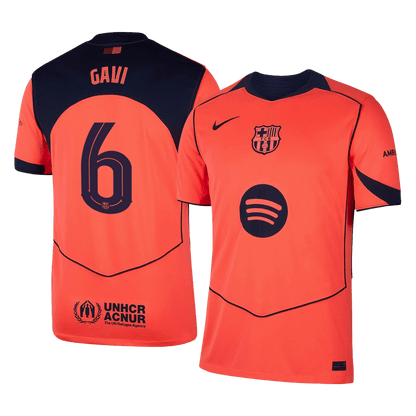 Barcelona Tröja GAVI #6 2025/26 Tredje Orange - UCL