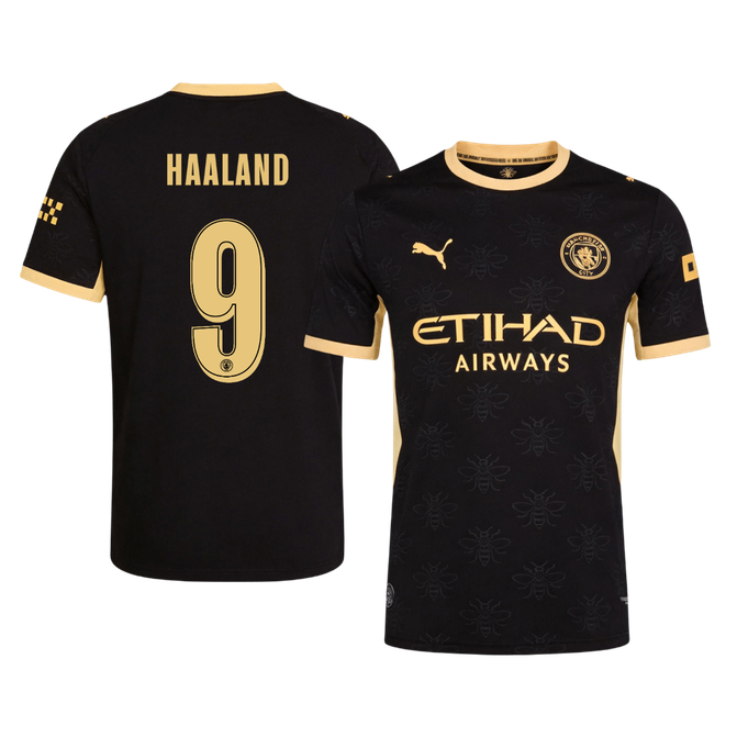 Manchester City Tröja HAALAND #9 2026/27 Borta Autentisk Svart - UCL
