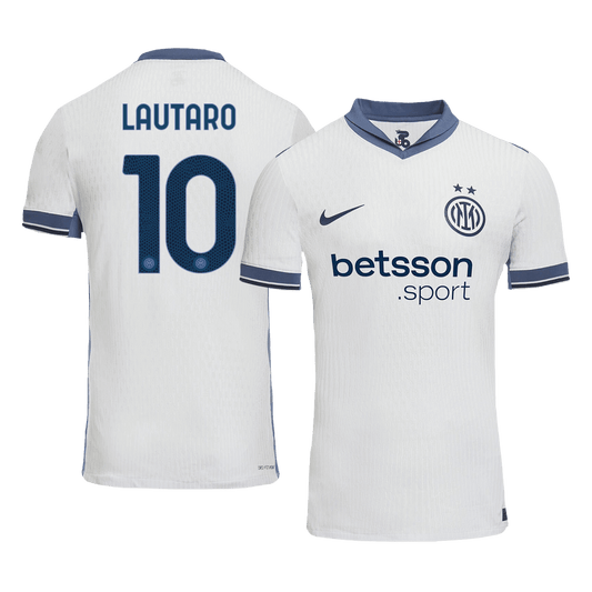 Inter Milan Tröja LAUTARO #10 2024/25 Borta Autentisk Vit
