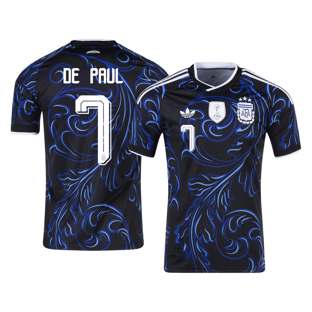 Argentina Tröja DE PAUL #7 2026 Borta Svart