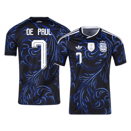Argentina Tröja DE PAUL #7 2026 Borta Svart