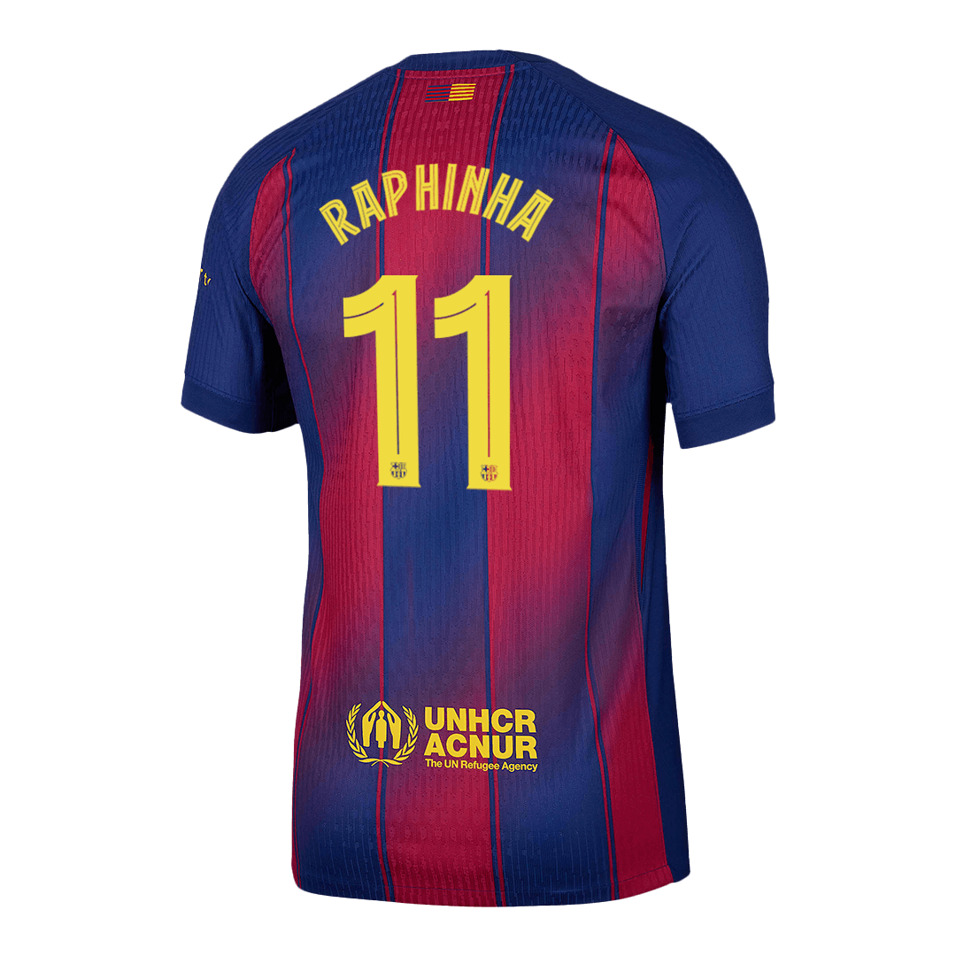 Barcelona Tröja RAPHINHA #11 2025/26 Hemma Röd & Blå - UCL