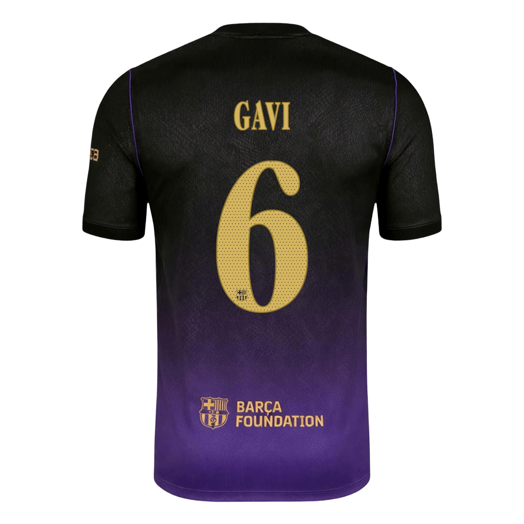 Barcelona Tröja GAVI #6 2026/27 Borta Black/Purple - UCL-3