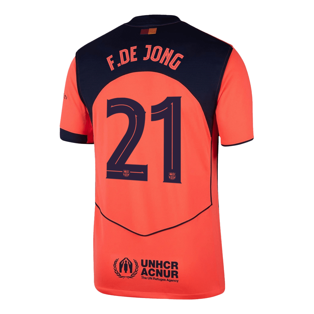 Barcelona Tröja F.DE JONG #21 2025/26 Tredje Orange - UCL-11