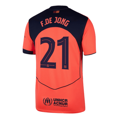 Barcelona Tröja F.DE JONG #21 2025/26 Tredje Orange - UCL-11