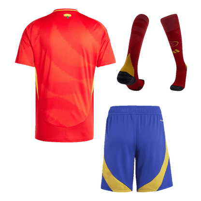 Spanien Tröja Hemmaställ Euro 2024 Röd-7