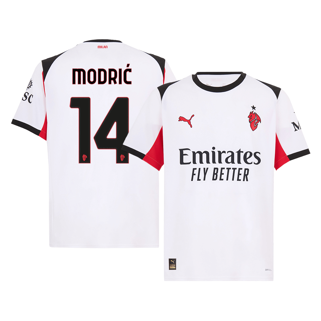 AC Milan Tröja MODRIĆ #14 2025/26 Borta Vit