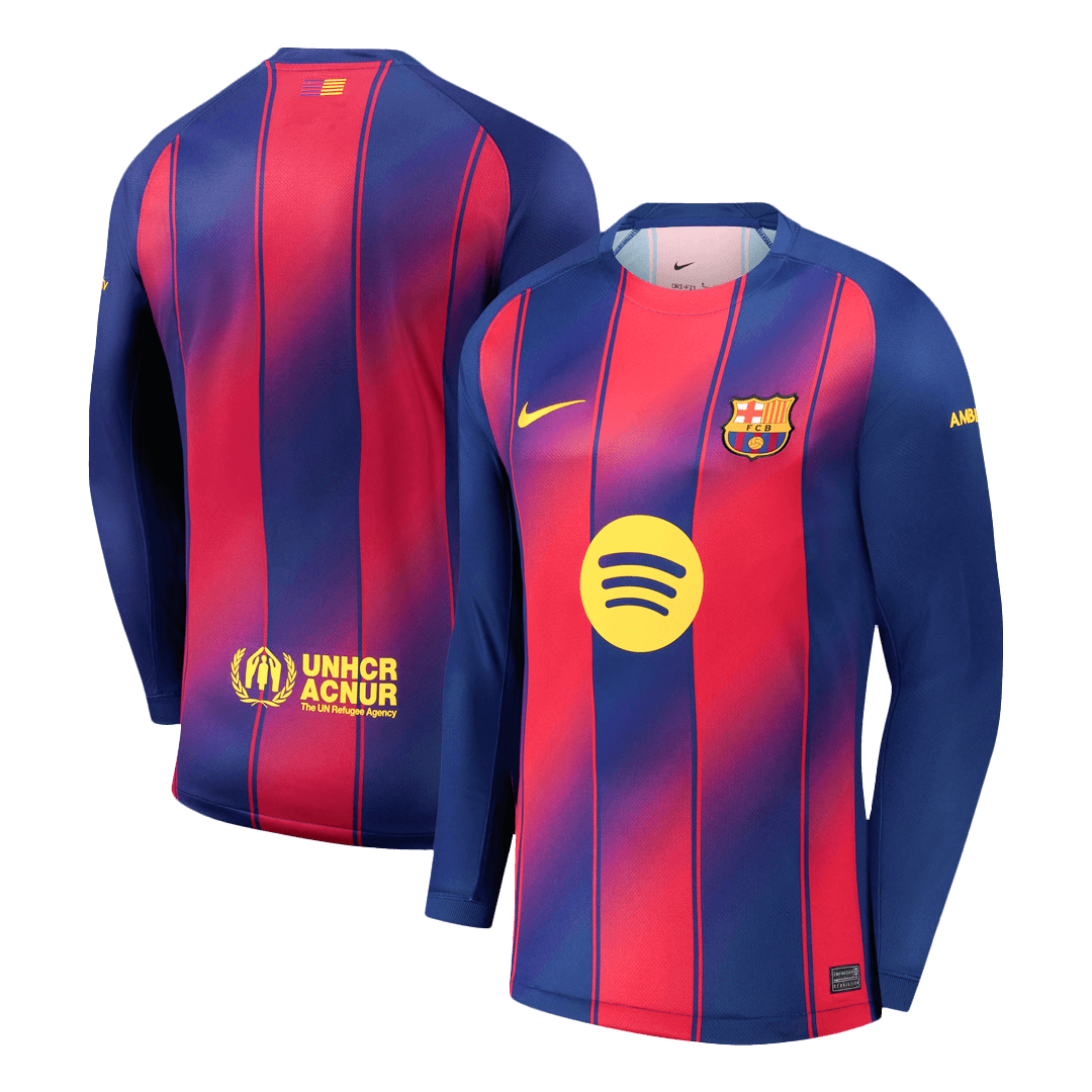 Barcelona Tröja 2025/26 Hemma Långärmad Röd & Blå