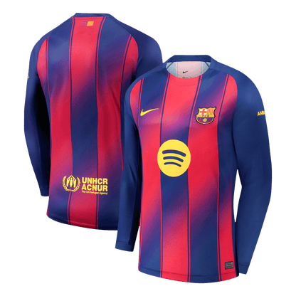 Barcelona Tröja 2025/26 Hemma Långärmad Röd & Blå-10