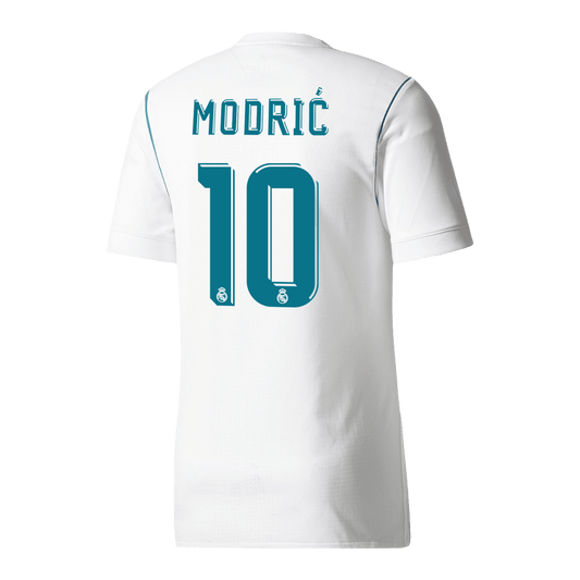 MODRIĆ #10 Real Madrid Hemmatröja 2017/18 Retro Tröja
 Vit