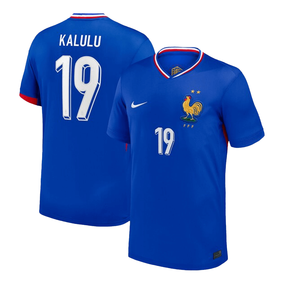 Frankrike Tröja KALULU #19 Euro 2024 Hemma Blå