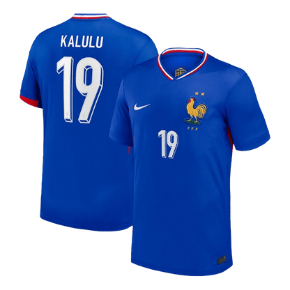 Frankrike Tröja KALULU #19 Euro 2024 Hemma Blå