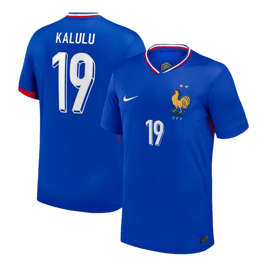 Frankrike Tröja KALULU #19 Euro 2024 Hemma Blå