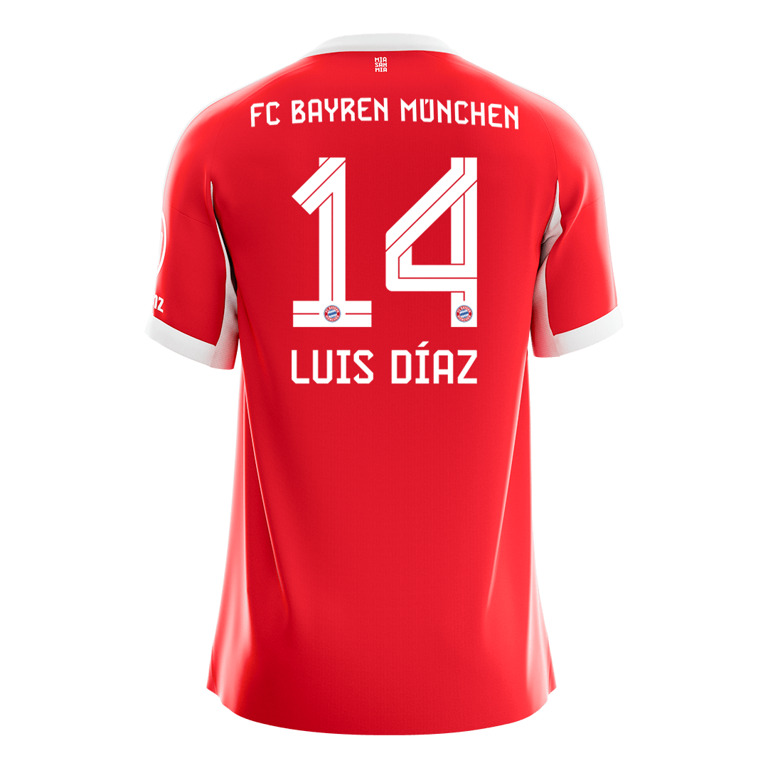 LUIS DÍAZ #14 Bayern Munich Tröja 2025/26 Hemma Premium Röd