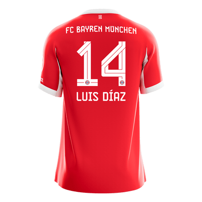 LUIS DÍAZ #14 Bayern Munich Tröja 2025/26 Hemma Premium Röd-10