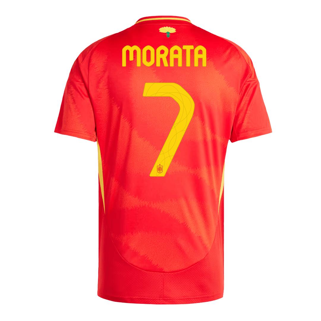 Spanien Tröja MORATA #7 Euro 2024 Hemma Röd