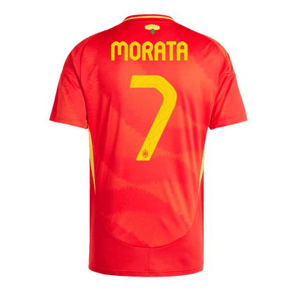 Spanien Tröja MORATA #7 Euro 2024 Hemma Röd-2