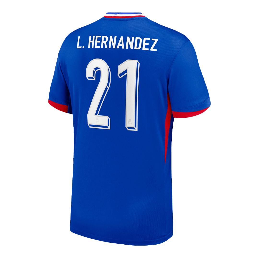 Frankrike Tröja L.Hernandez #21 Euro 2024 Hemma Blå