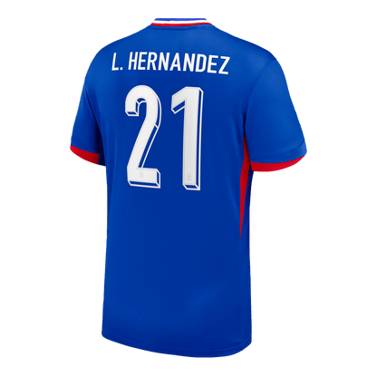 Frankrike Tröja L.Hernandez #21 Euro 2024 Hemma Blå-7
