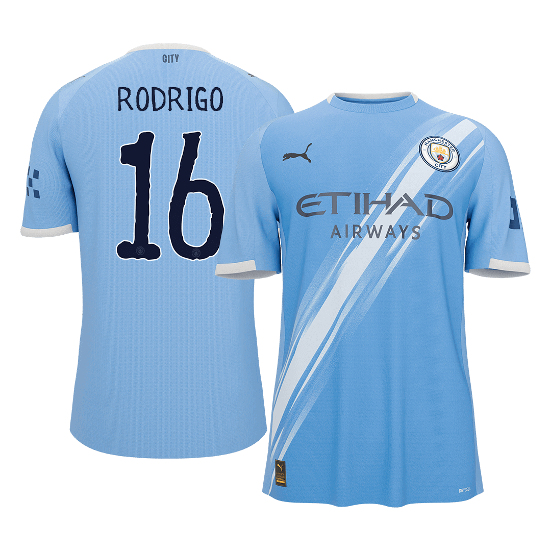 RODRIGO #16 Manchester City Tröja 2025/26 Hemma Premium Blå