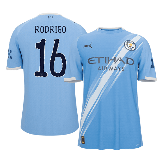 RODRIGO #16 Manchester City Tröja 2025/26 Hemma Premium Blå