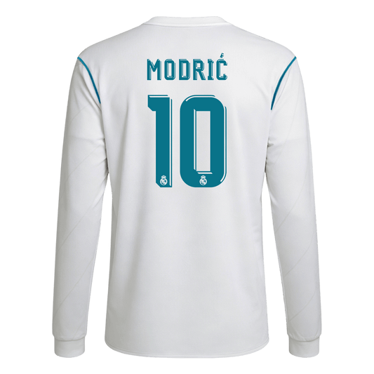MODRIĆ #10 Real Madrid Hemmatröja 2017/18 Retro Tröja
 Vit