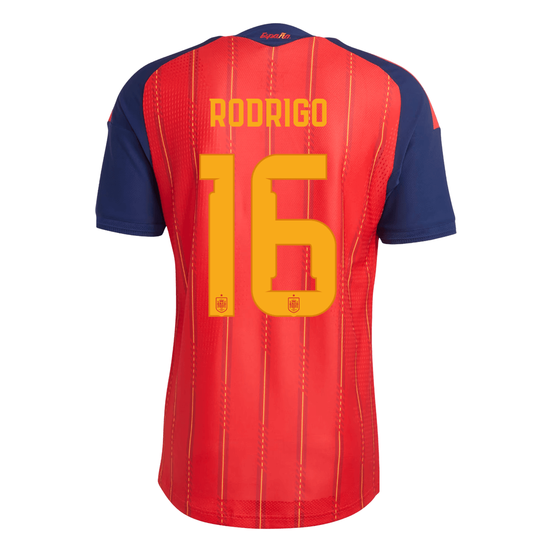 Spanien Tröja RODRIGO #16 2026 Hemma Autentisk Röd