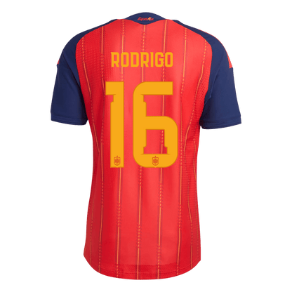 Spanien Tröja RODRIGO #16 2026 Hemma Autentisk Röd-3