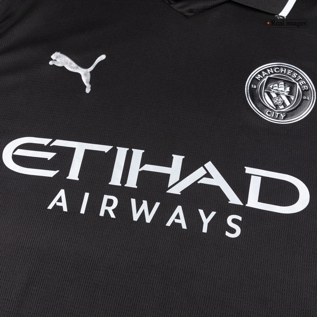 Manchester City Tröja 2025/26 Borta Långärmad Svart-4