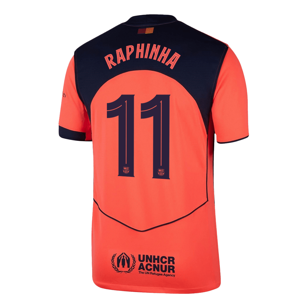 Barcelona Tröja RAPHINHA #11 2025/26 Tredje Orange - UCL-11