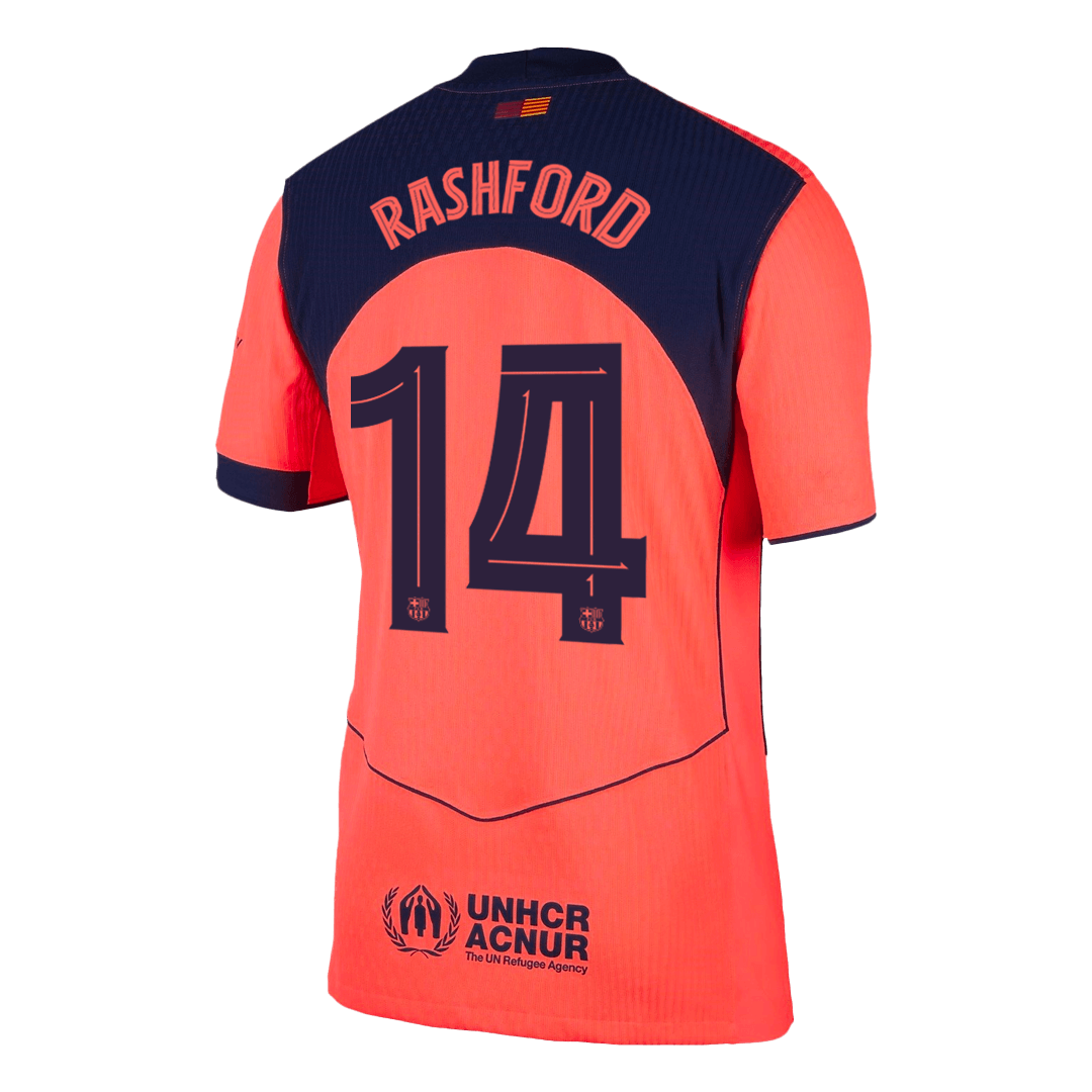 Barcelona Tröja RASHFORD #14 2025/26 Tredje Orange - UCL-12