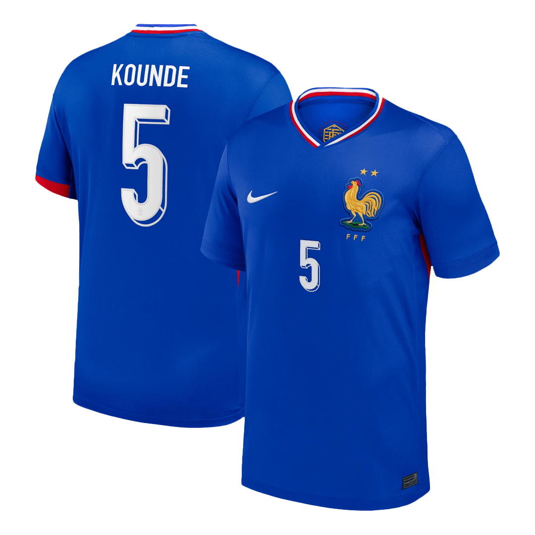 Frankrike Tröja KOUNDE #5 Euro 2024 Hemma Blå