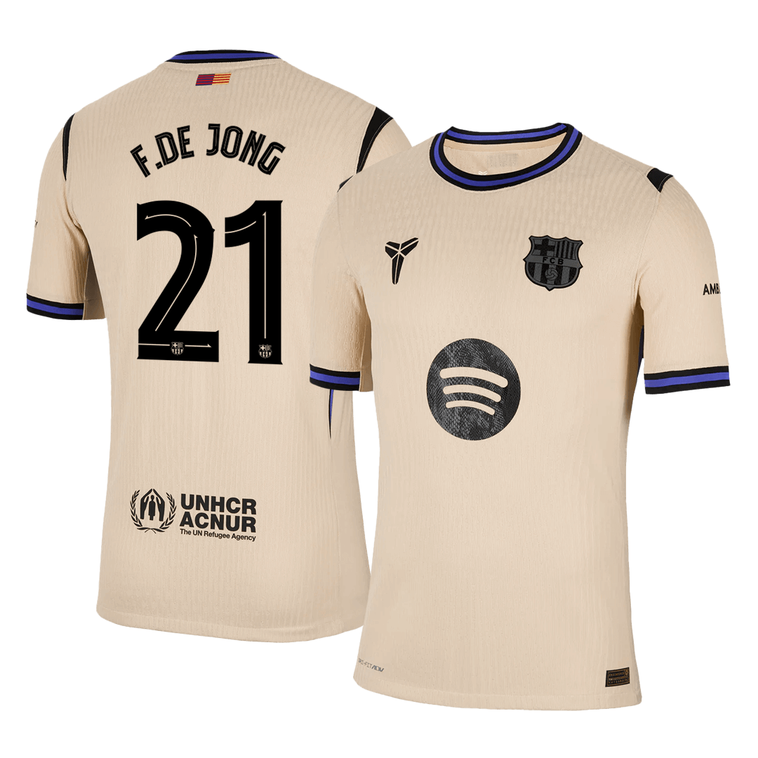 Barcelona Tröja F.DE JONG #21 2025/26 Borta Gul - UCL