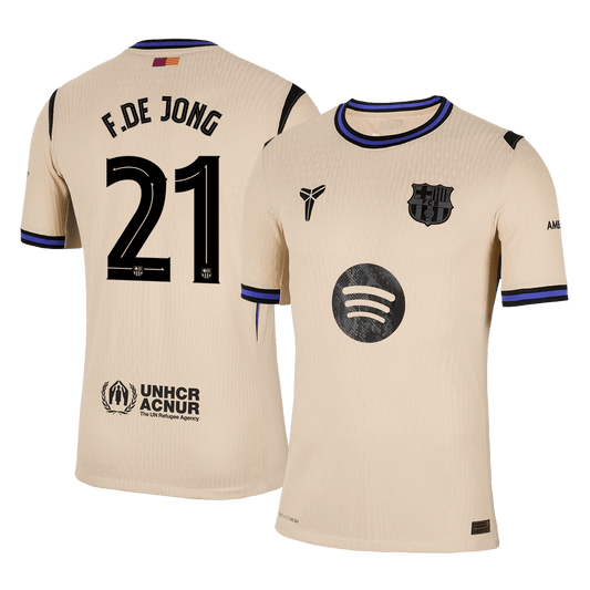 Barcelona Tröja F.DE JONG #21 2025/26 Borta Gul - UCL